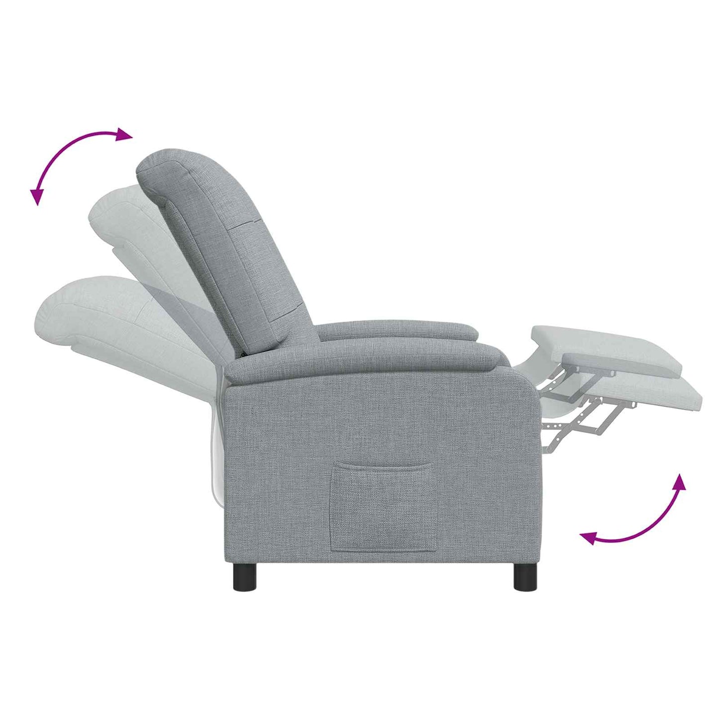 Massage Recliner Lichtgrijs Stof