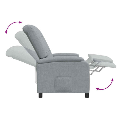 Massage Recliner Lichtgrijs Stof