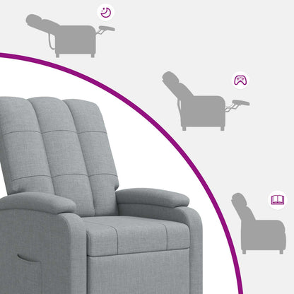 Massage Recliner Lichtgrijs Stof
