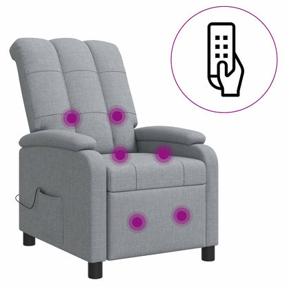 Massage Recliner Lichtgrijs Stof