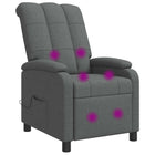Massagefauteuil donkergrijs stof