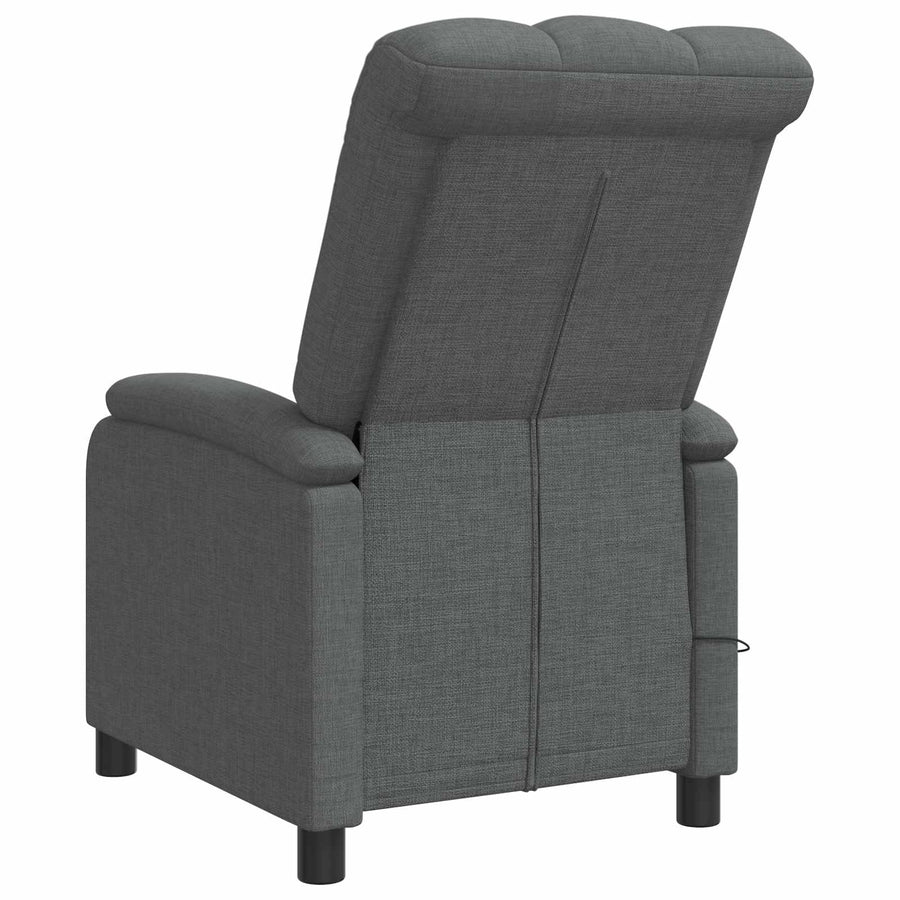 Massage Recliner Donkergrijs Stof