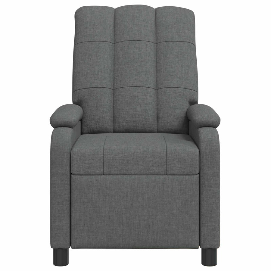 Massage Recliner Donkergrijs Stof