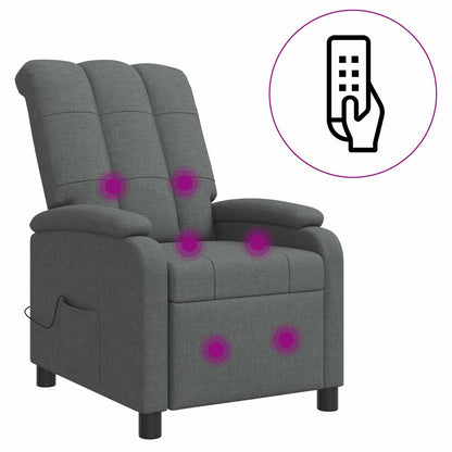 Massage Recliner Donkergrijs Stof