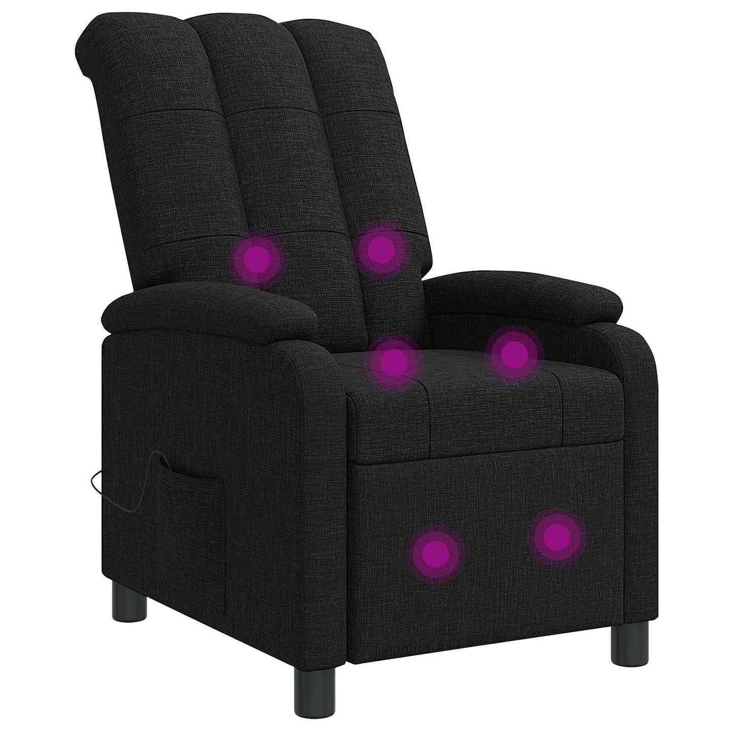 Massage Recliner Zwart Stof