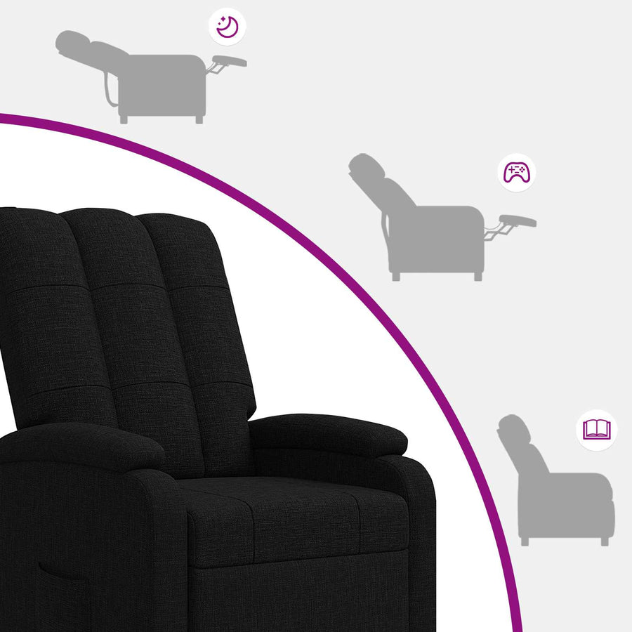 Massage Recliner Zwart Stof