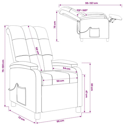 Massage Recliner Zwart Stof
