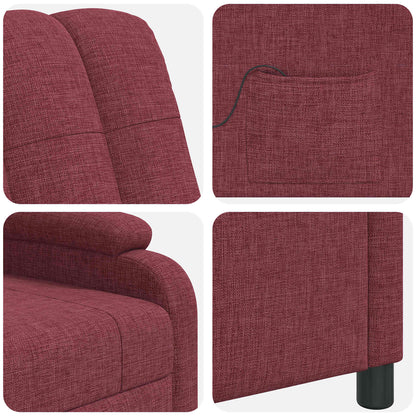 Massage Recliner Wijnrood Stof