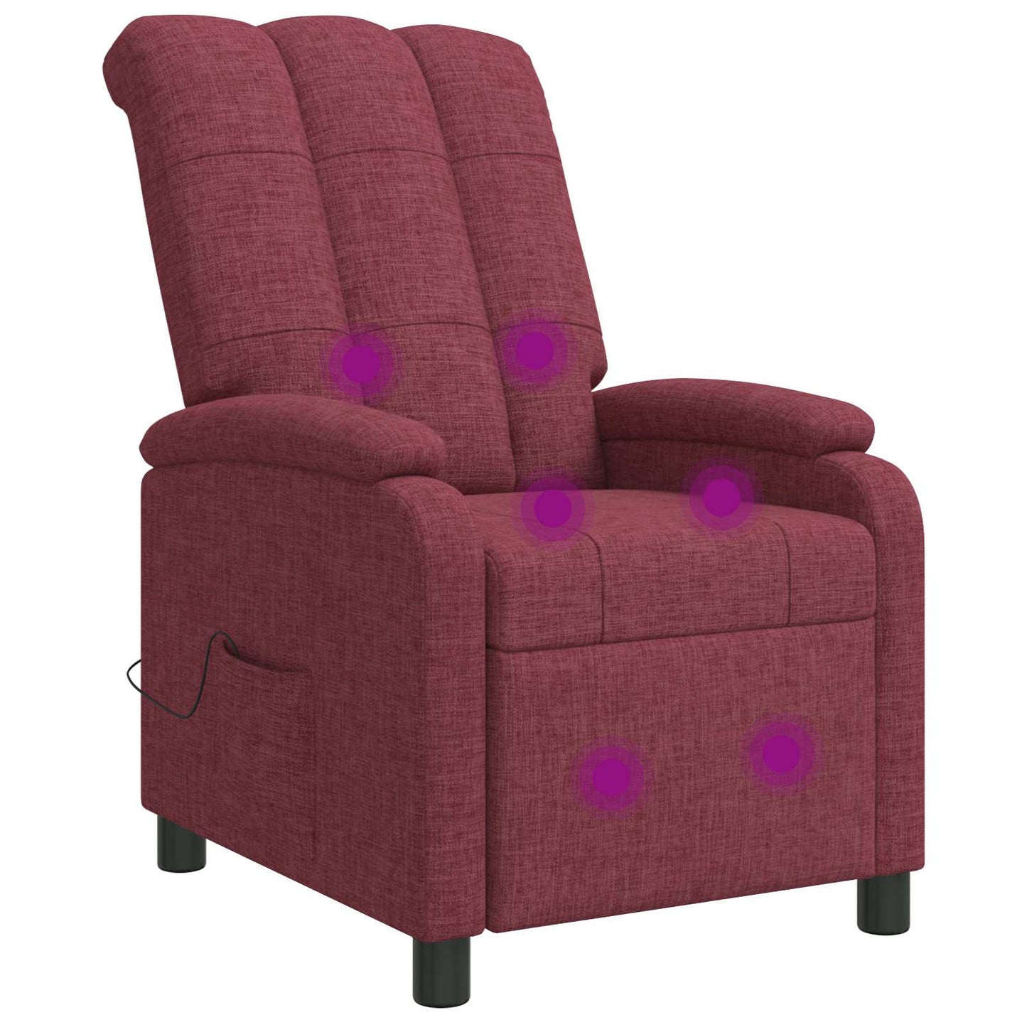 Massage Recliner Wijnrood Stof
