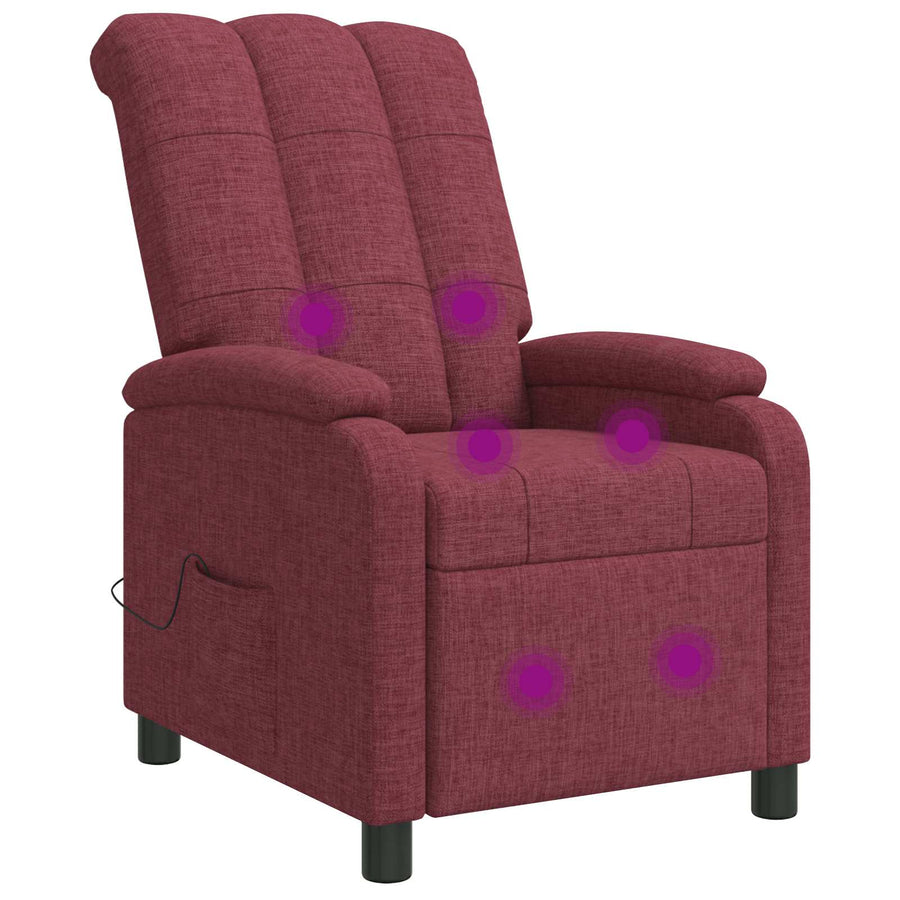 Massage Recliner Wijnrood Stof