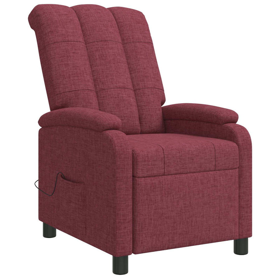 Massage Recliner Wijnrood Stof