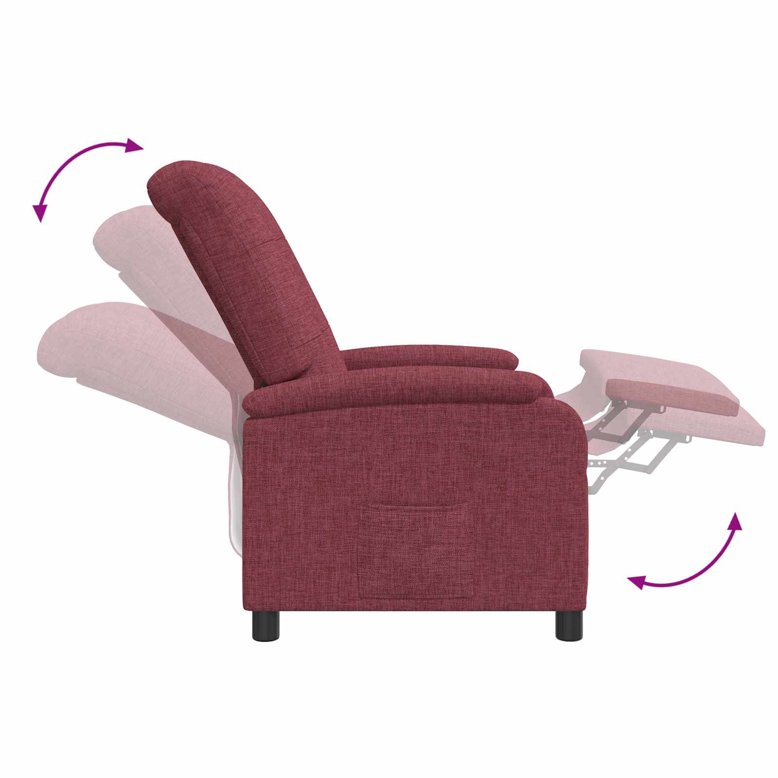 Massage Recliner Wijnrood Stof