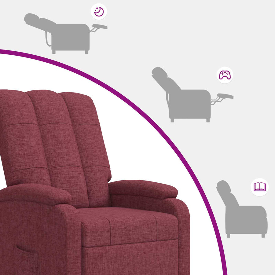 Massage Recliner Wijnrood Stof