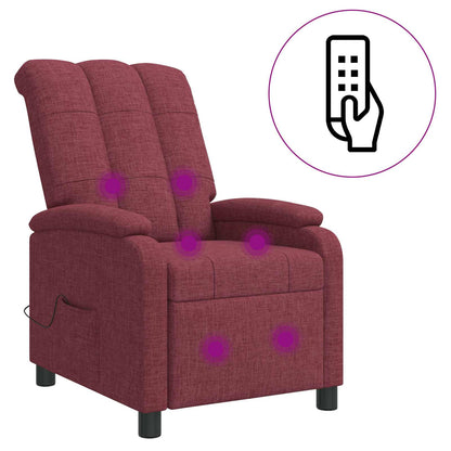 Massage Recliner Wijnrood Stof