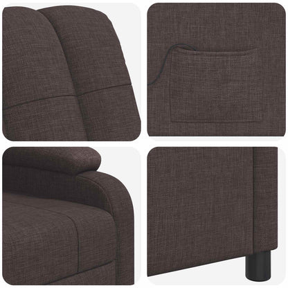 Massage Recliner Donkerbruin Stof