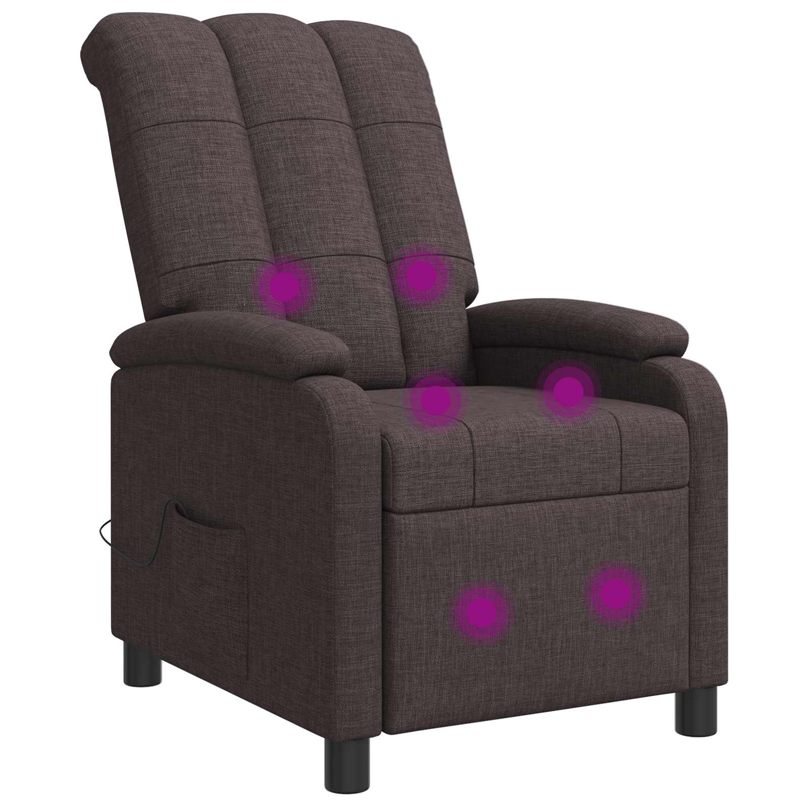 Massage Recliner Donkerbruin Stof