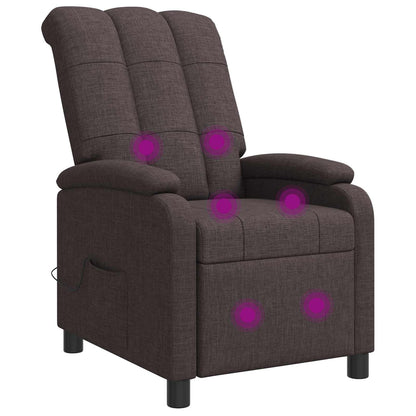 Massage Recliner Donkerbruin Stof
