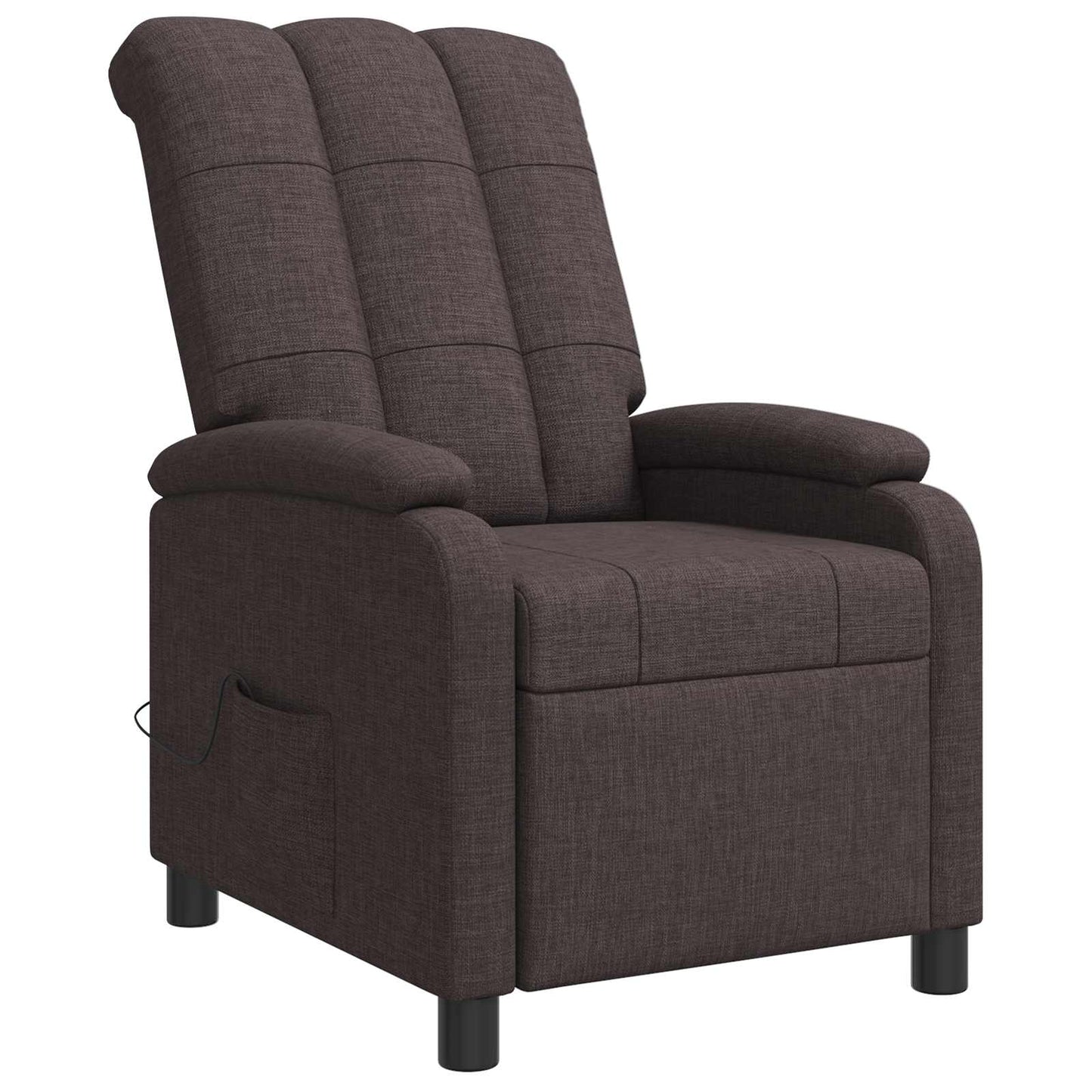 Massage Recliner Donkerbruin Stof