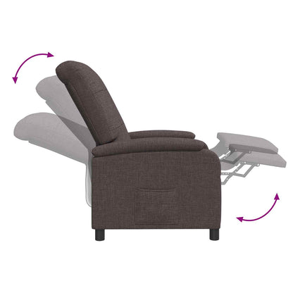 Massage Recliner Donkerbruin Stof