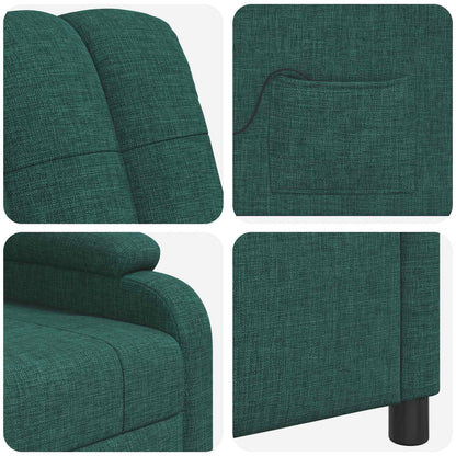 Massage Recliner Donkergroen Stof