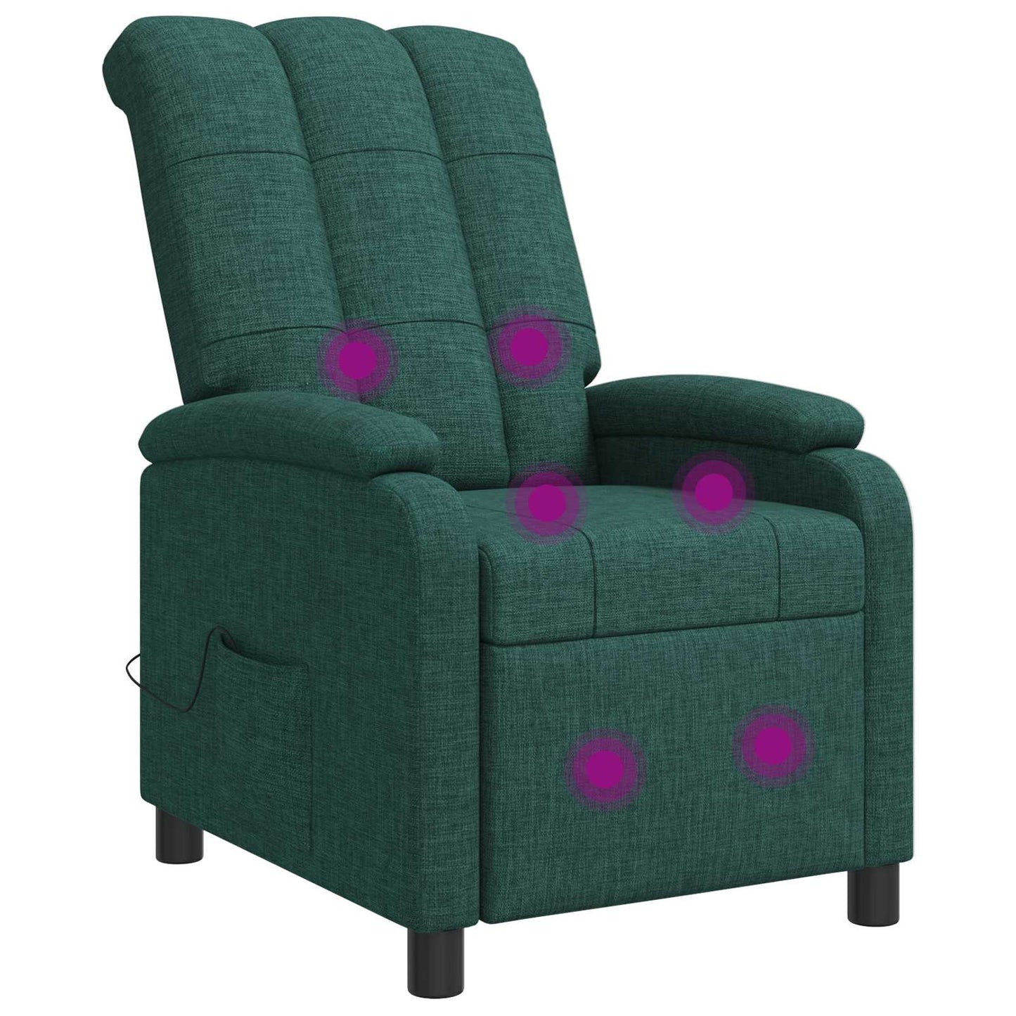 Massage Recliner Donkergroen Stof