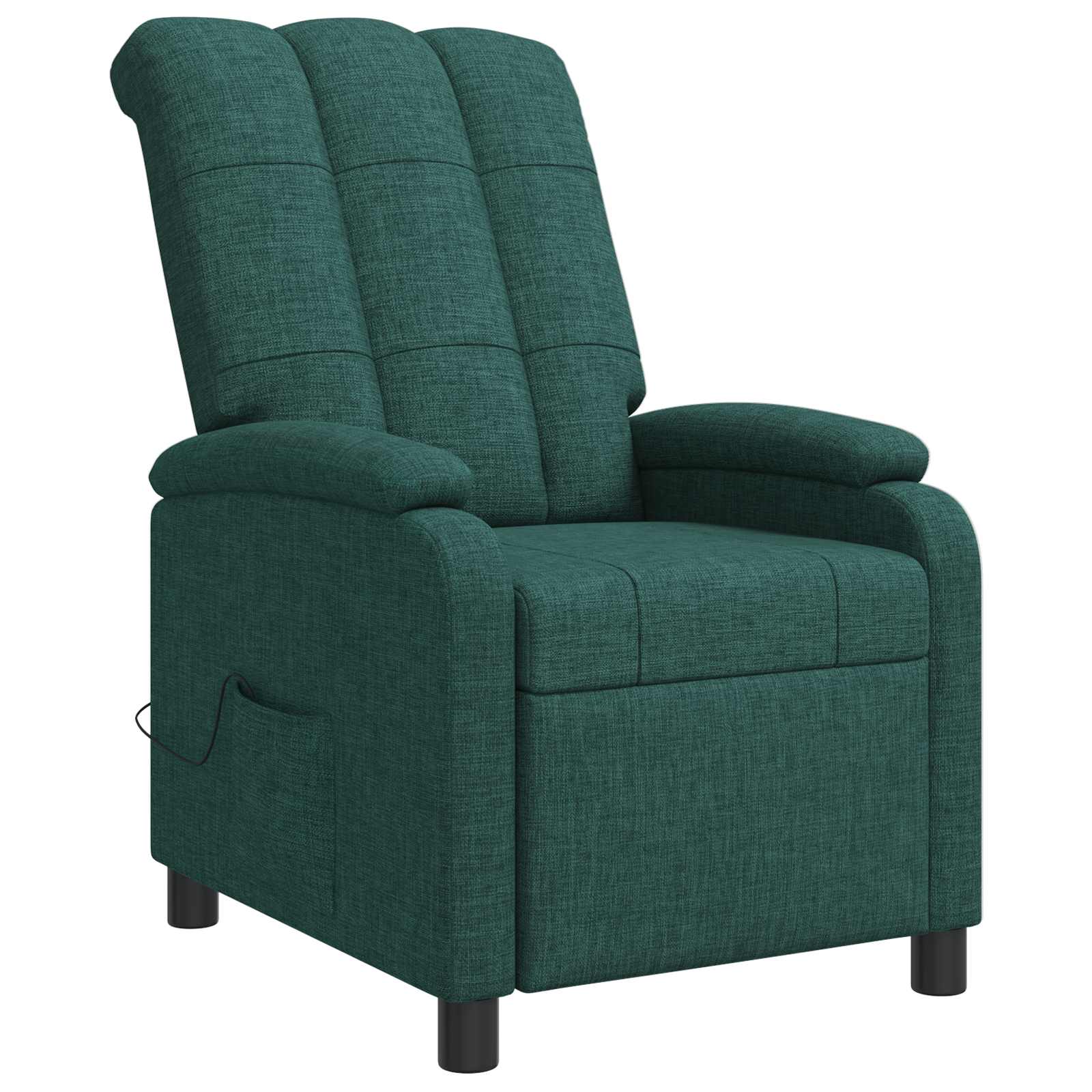 Massage Recliner Donkergroen Stof
