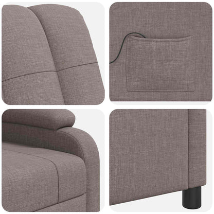 Massage Recliner Taupe Stof