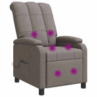 Massagefauteuil taupe stof 66x95x100 cm