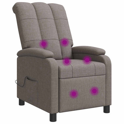 Massage Recliner Taupe Stof