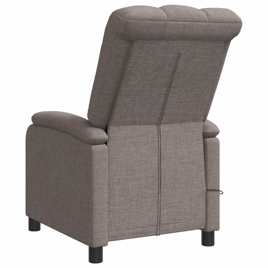 Massage Recliner Taupe Stof