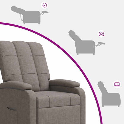 Massage Recliner Taupe Stof