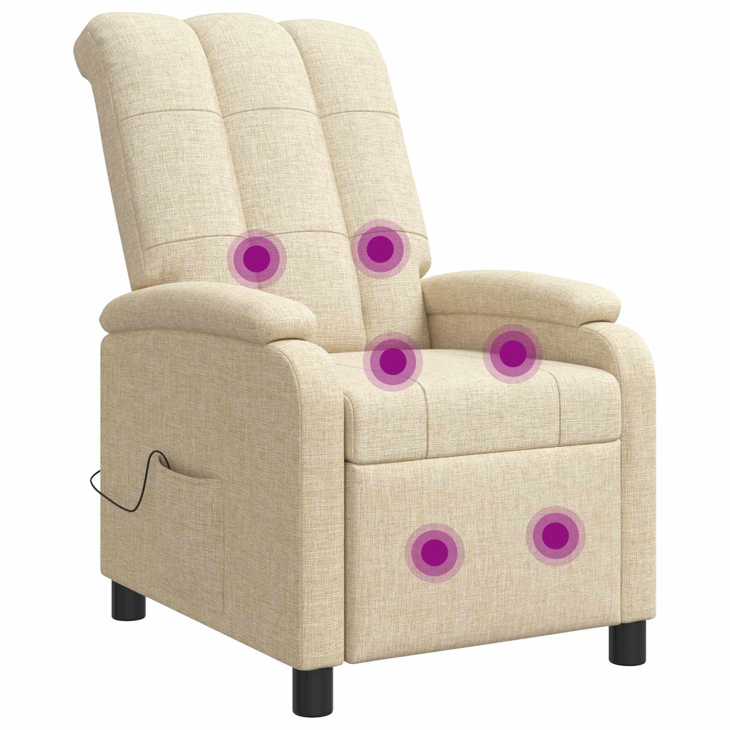 Massage Recliner Crèmekleurig Stof