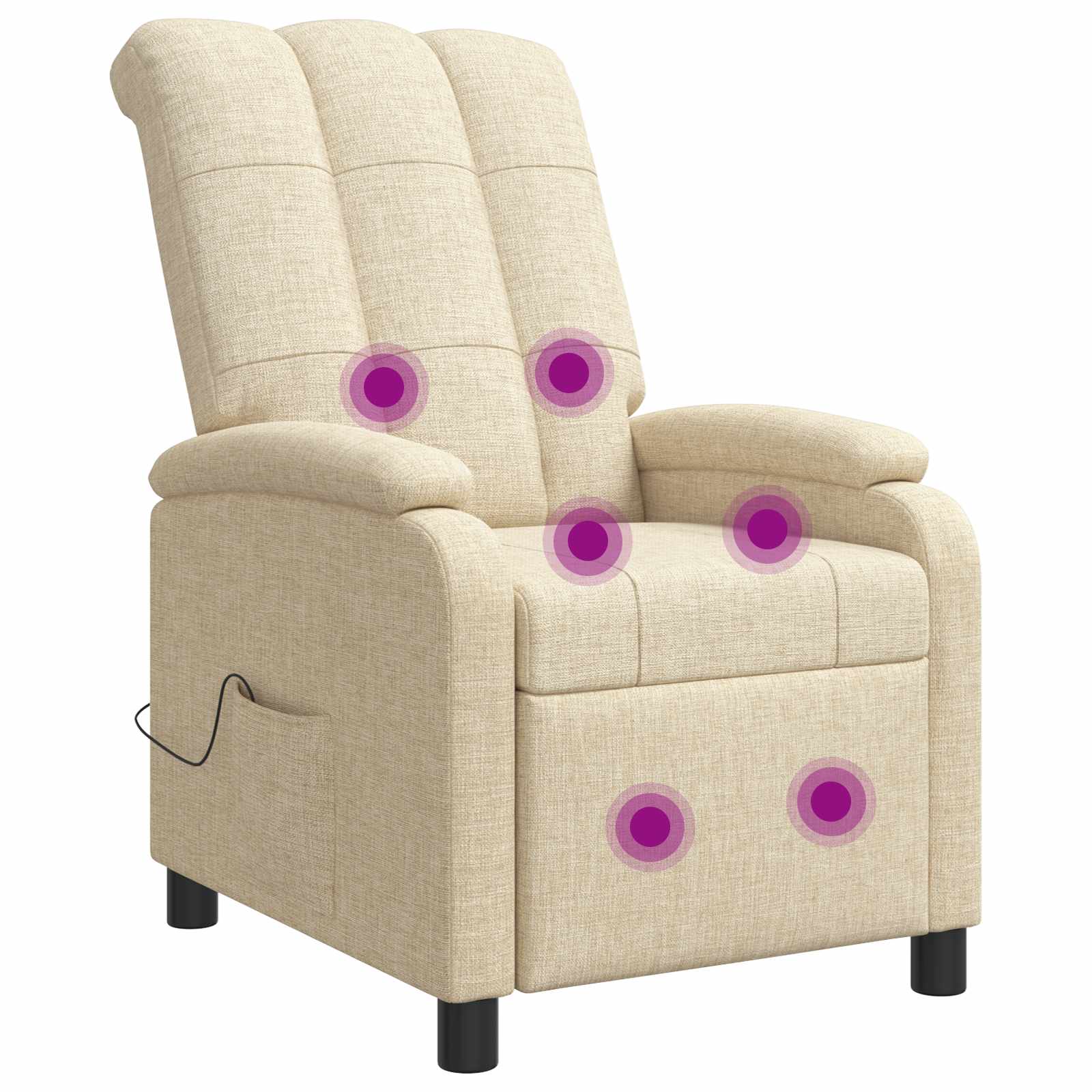 Massage Recliner Crèmekleurig Stof