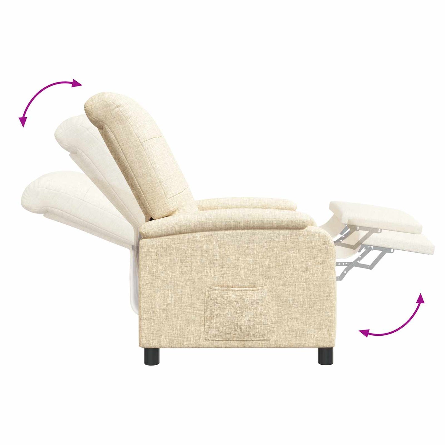 Massage Recliner Crèmekleurig Stof