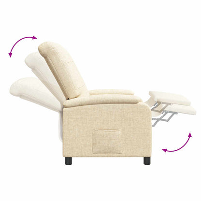 Massage Recliner Crèmekleurig Stof
