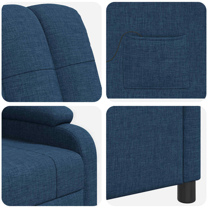 Massage Recliner Blauw Stof