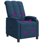 Relaxfauteuil blauw stof massage