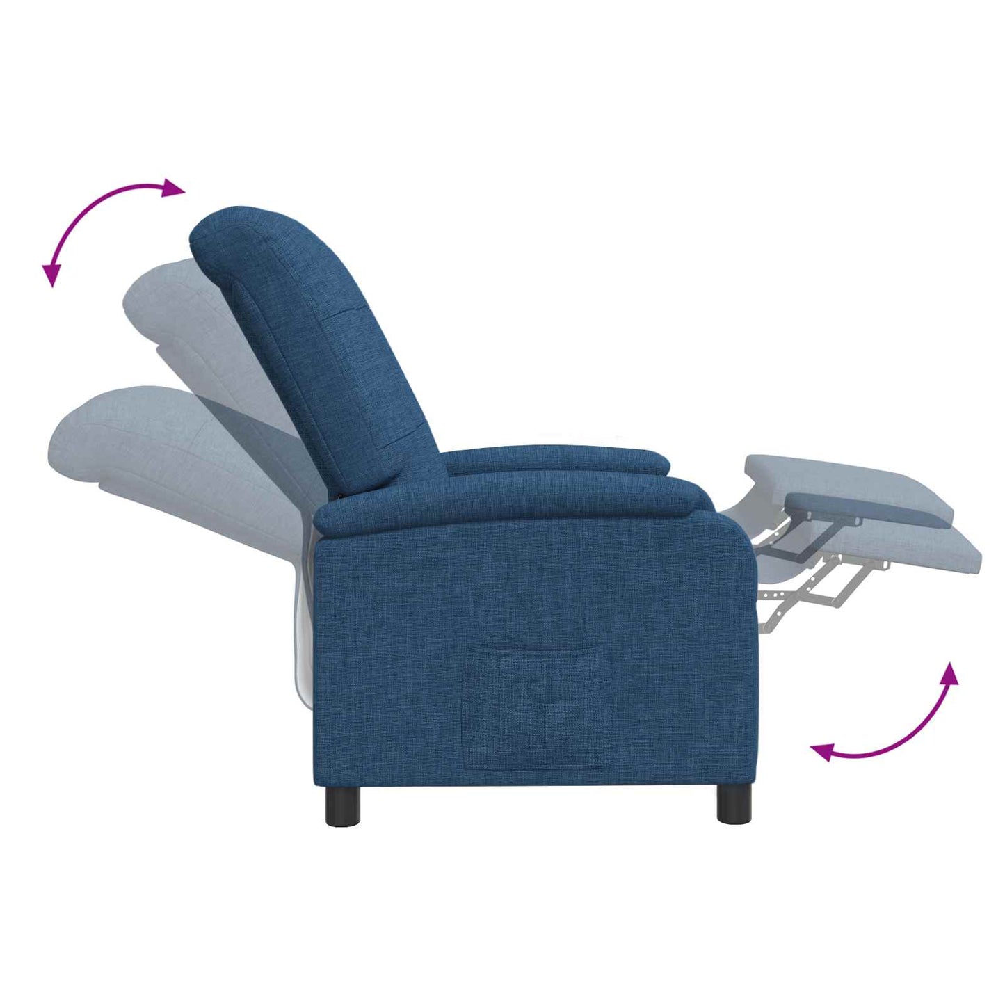 Massage Recliner Blauw Stof
