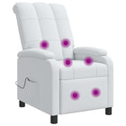 Massage fauteuil wit stof 66x95x100 cm