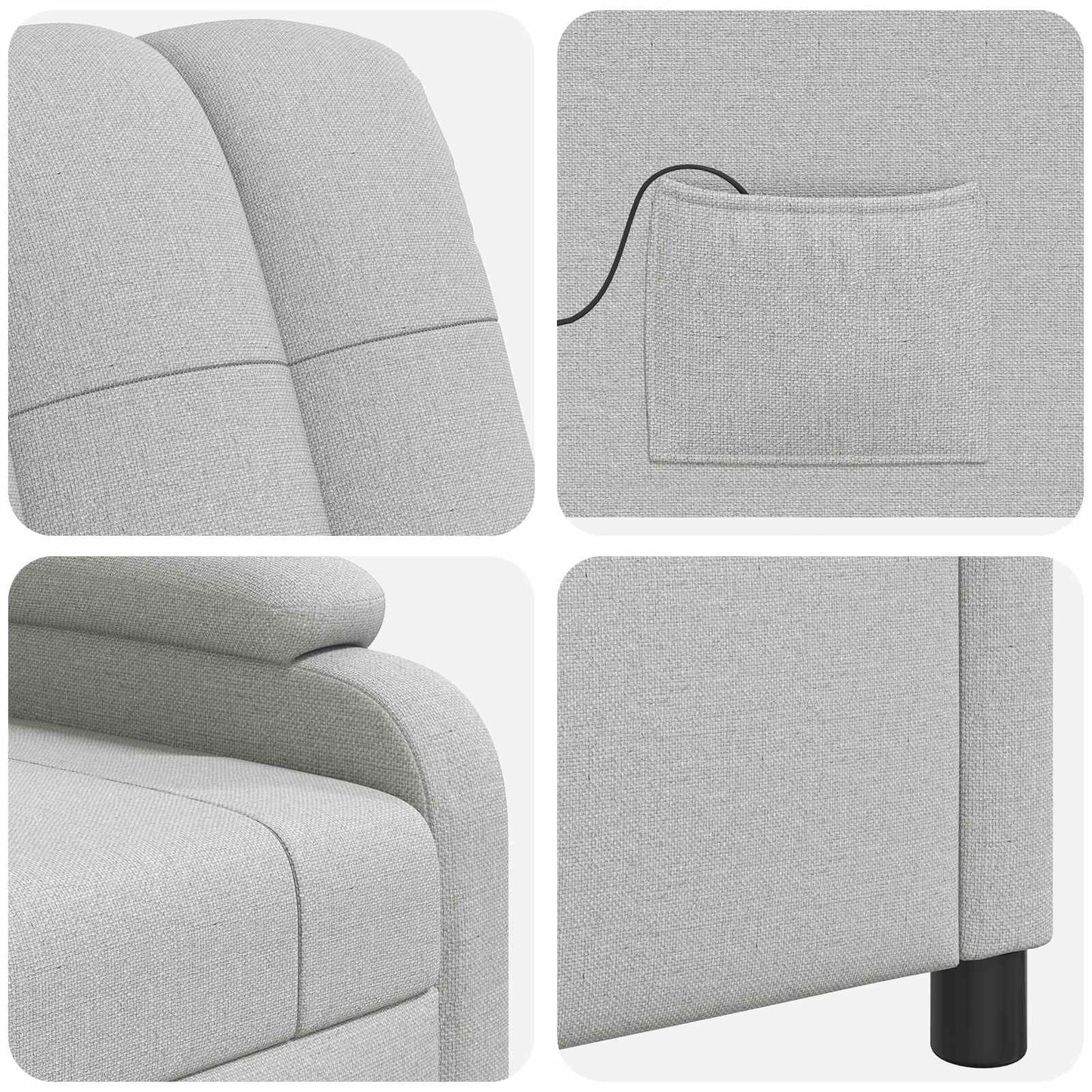 Massage Recliner Wolkengrijs Stof Wolkengrijze stof
