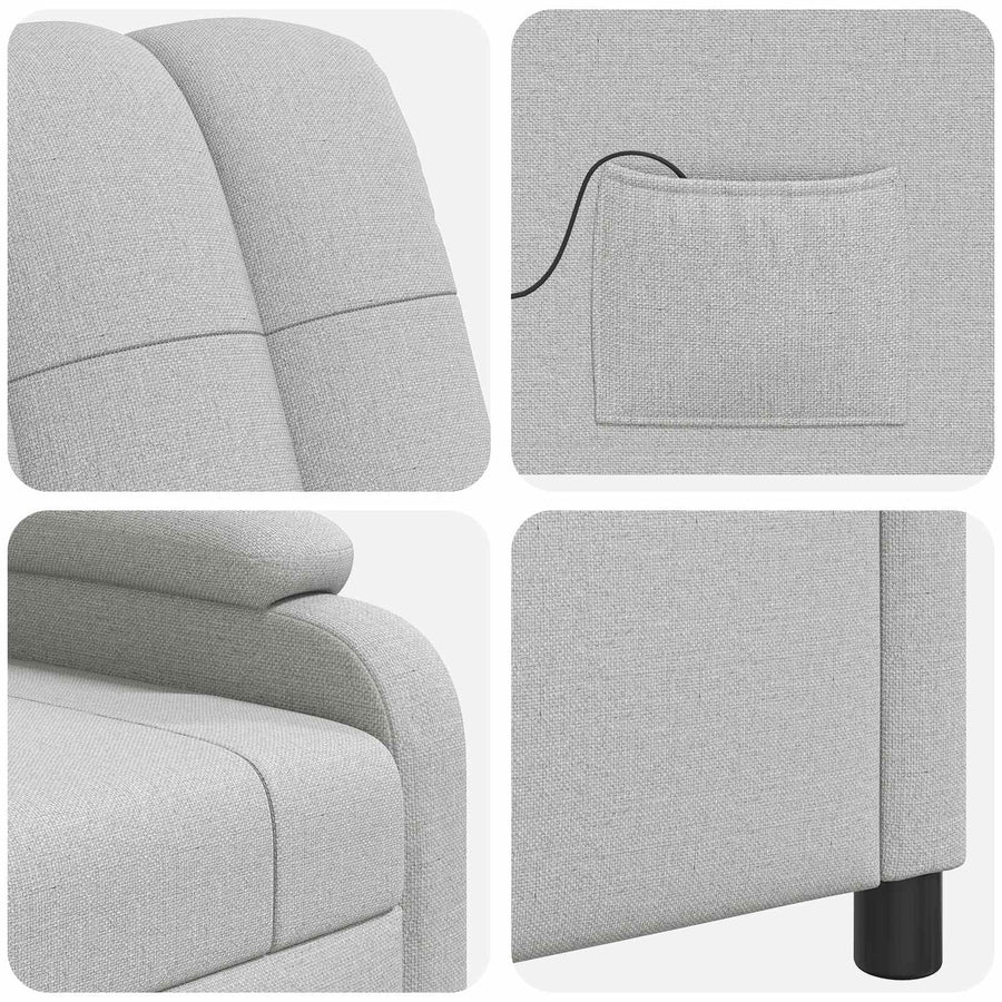 Massage Recliner Wolkengrijs Stof Wolkengrijze stof