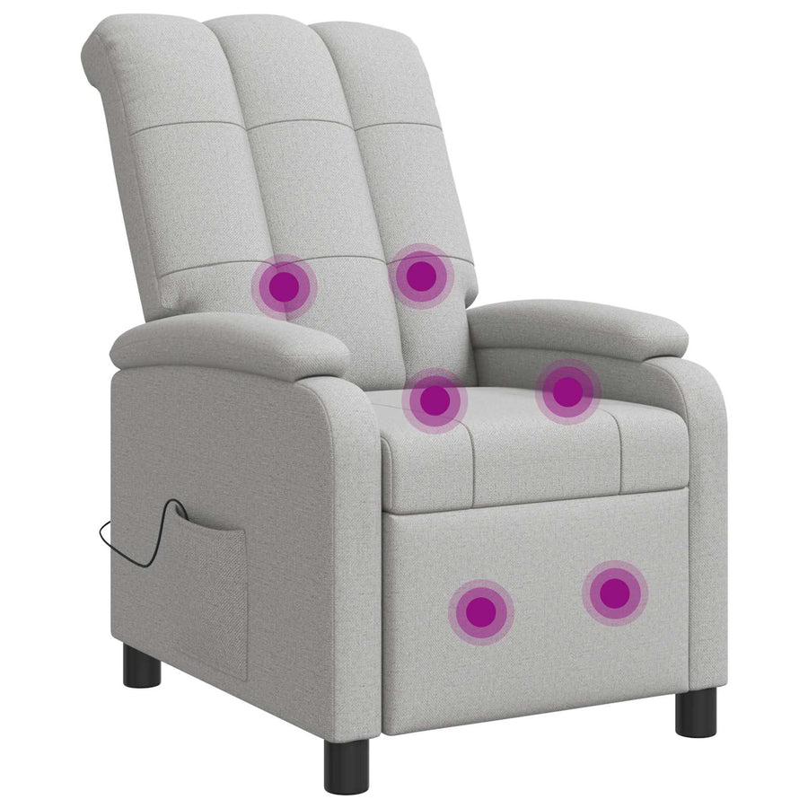 Massage Recliner Wolkengrijs Stof Wolkengrijze stof