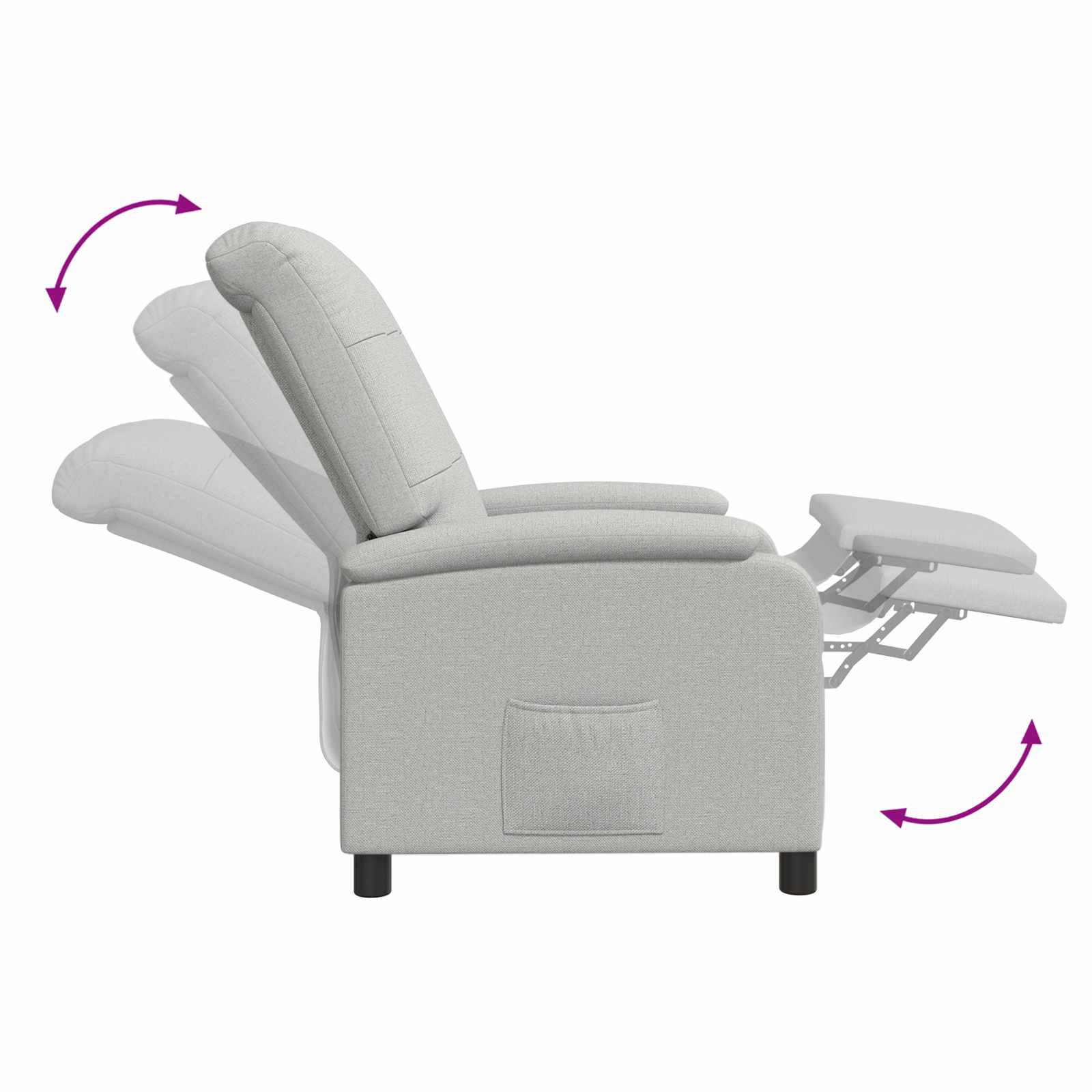 Massage Recliner Wolkengrijs Stof Wolkengrijze stof