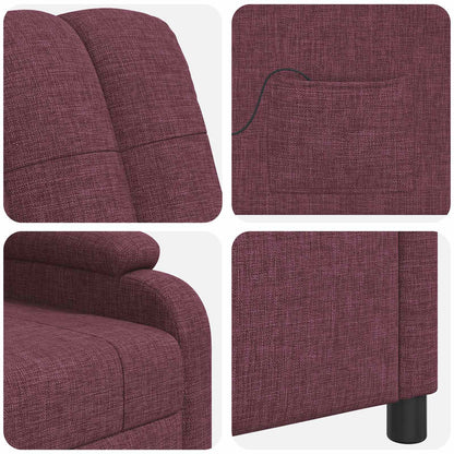 Massage Recliner Paars Stof
