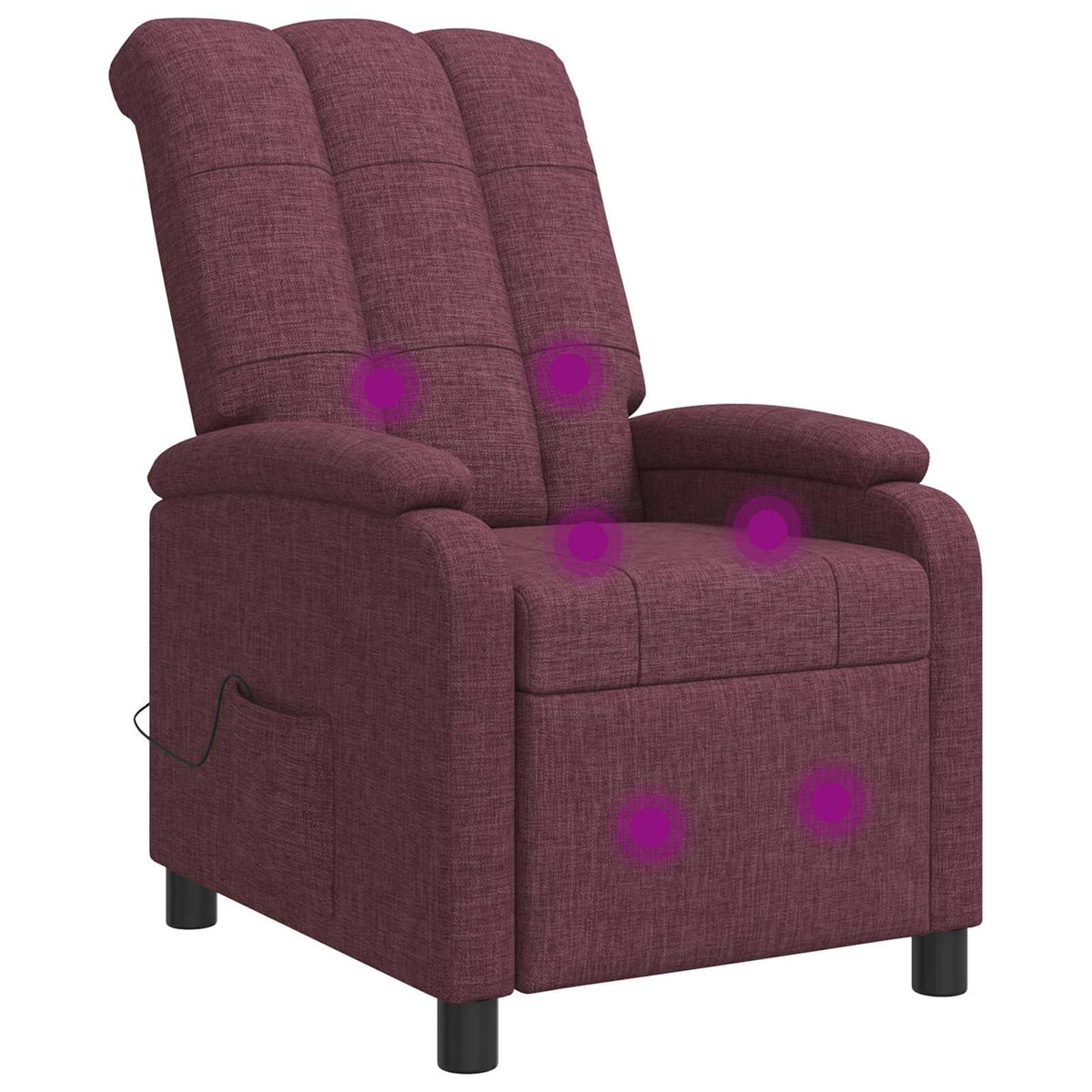 Massage Recliner Paars Stof