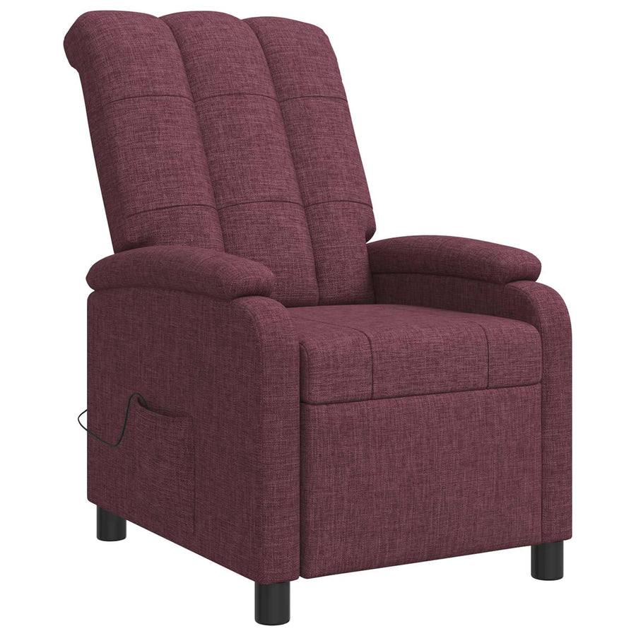 Massage Recliner Paars Stof