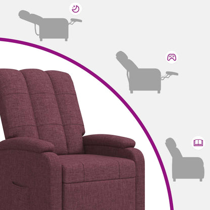 Massage Recliner Paars Stof