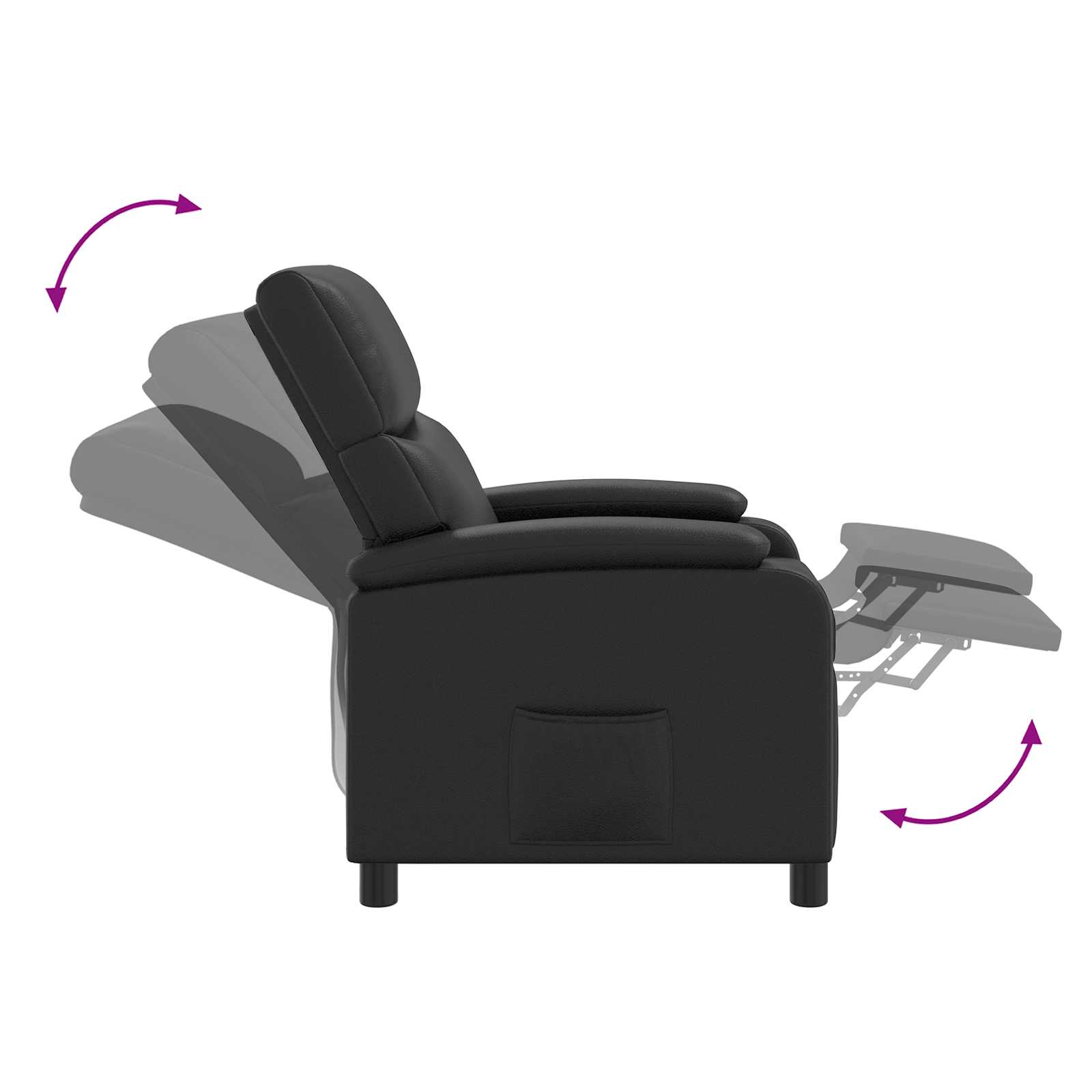 Relaxfauteuil Zwart Kunstleer