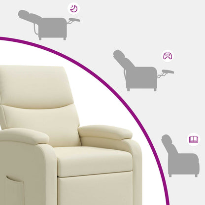 Relaxfauteuil Crèmekleurig Kunstleer