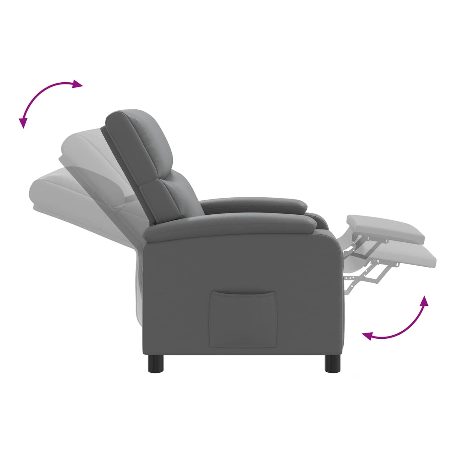 Relaxfauteuil Grijs Kunstleer